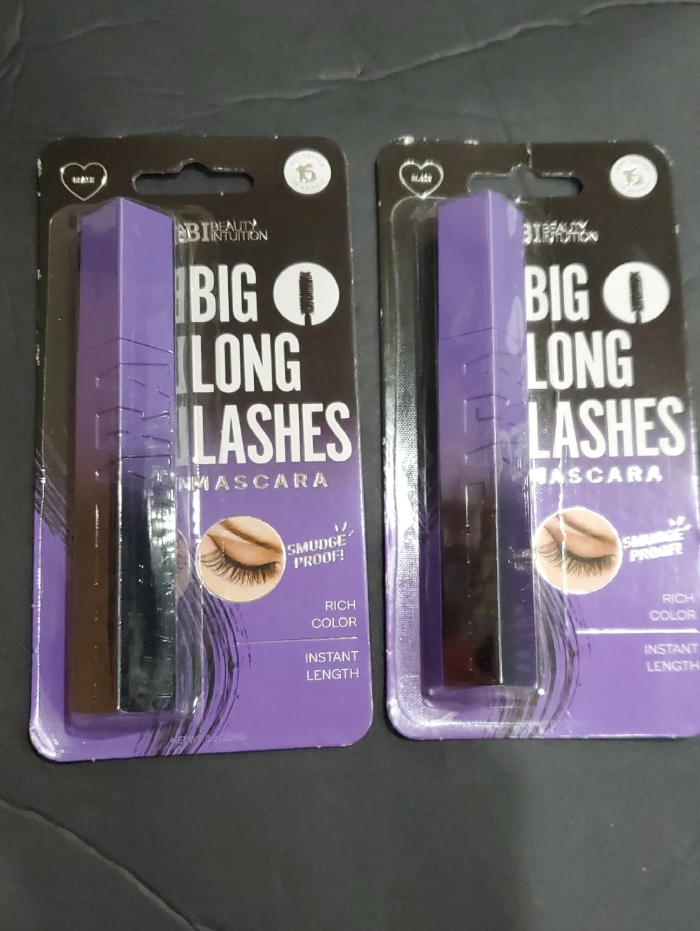 2 pack big plump lashes black smudge proof mascara brand new
